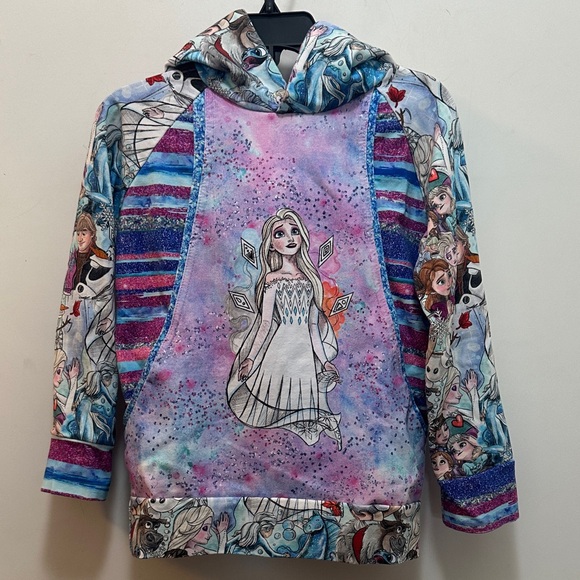 Boutique Disney Frozen Colorful Character Print Hoodie With Pockets - Picture 1 of 11